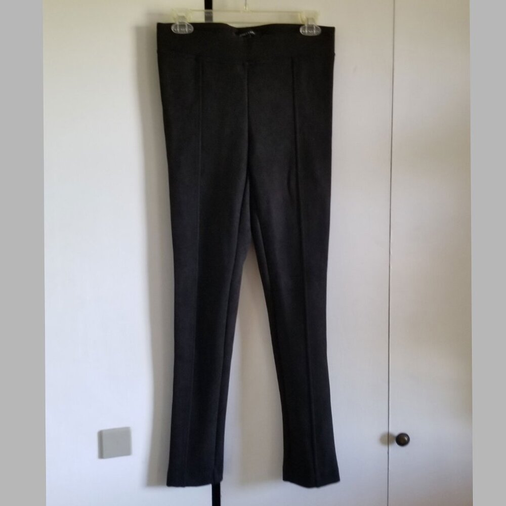 Never Worn! Pull-on high-waist black suede pants